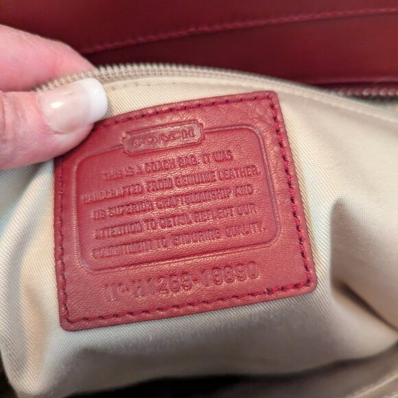 COACH 19890 Dark Red Leather Legacy Medium Candace Carryall Tote Shoulder Bag - Picture 13 of 16